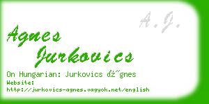 agnes jurkovics business card